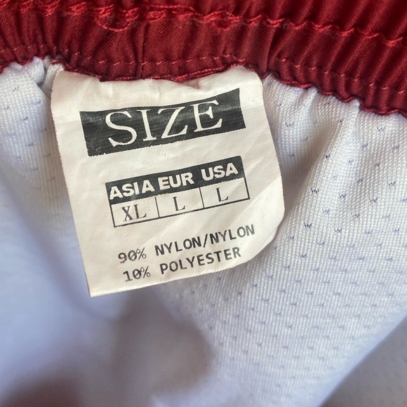 (B47) Blaosn swim shorts in mid length in Color: Burgundy, Size Large - Picture 8 of 11